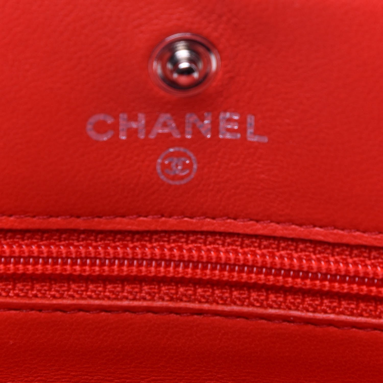 Chanel Perforated Lambskin Quilted Wallet On Chain WOC Red 13 of 23