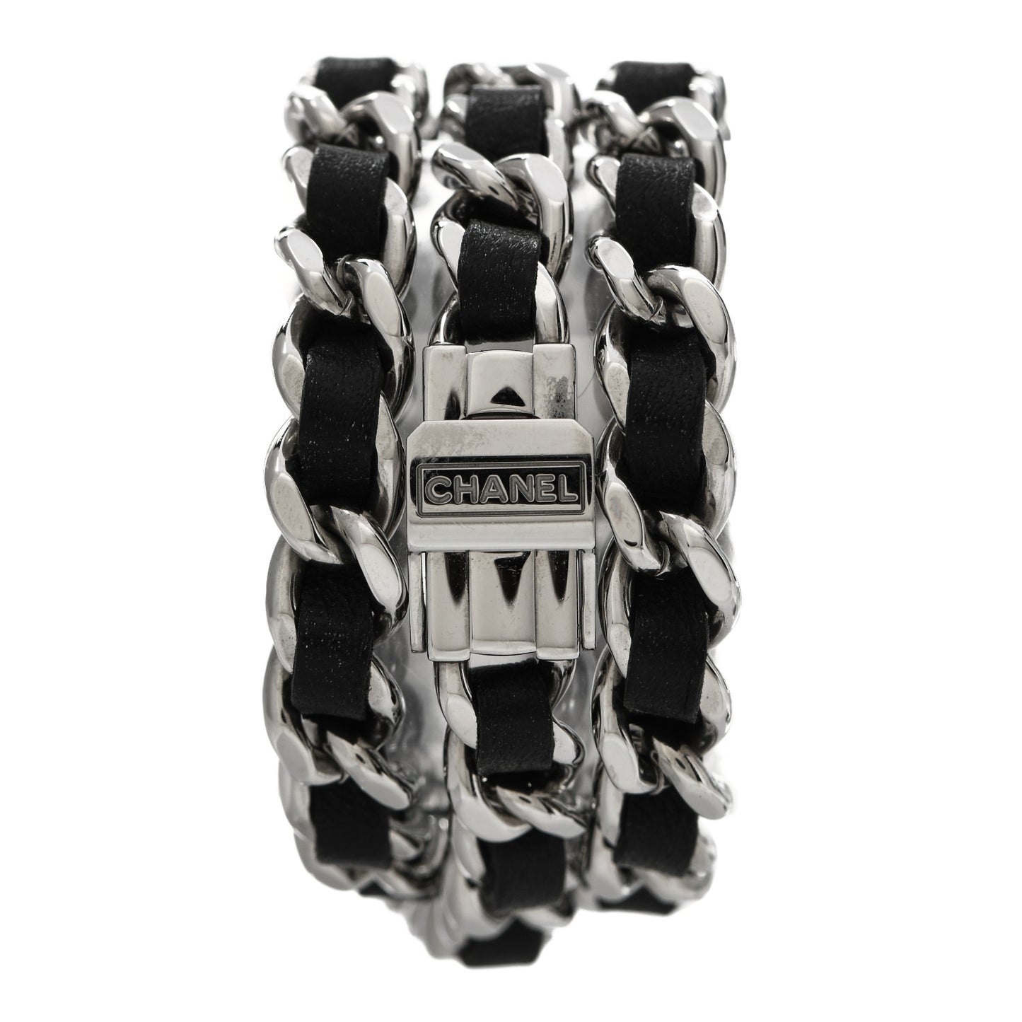 Stainless Steel Lambskin 16mm Premiere Rock Triple Row Quartz Watch Black