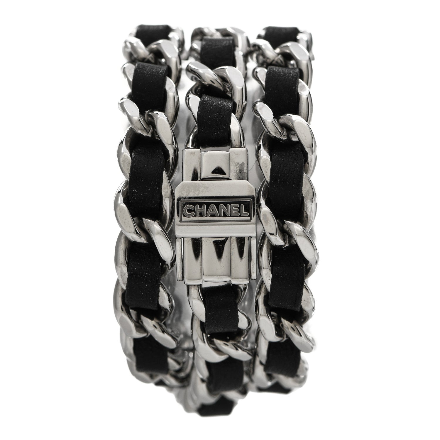 Chanel Stainless Steel Lambskin 16mm Premiere Rock Triple Row Quartz Watch Black 3 of 5