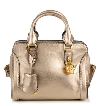 Alexander McQueen Metallic Calfskin Mini Padlock Tote Nude Gold 1 of 7