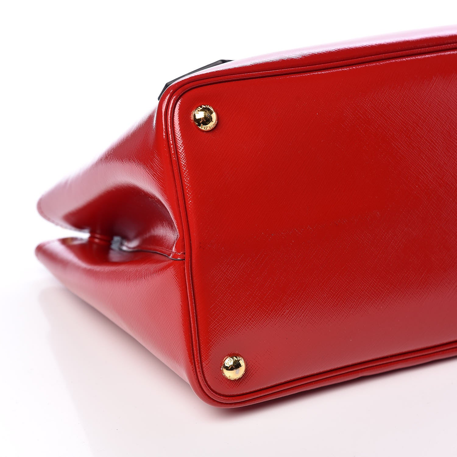Prada Saffiano Vernice Medium Double Bag Rosso 8 of 23