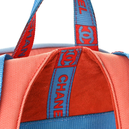 Chanel Nylon Sports Backpack Blue Orange 10 of 11