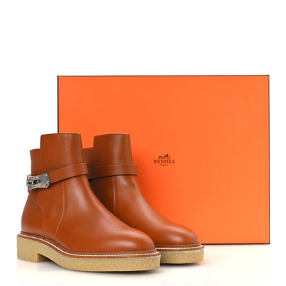 Hermes Heritage Calfskin Follow Ankle Boots 37.5 Naturel 14 of 14