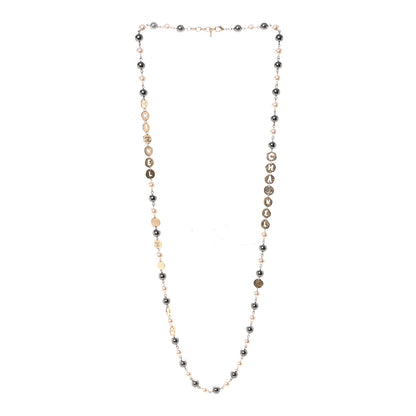 Chanel Pearl Papyrus Long Necklace Gold Pearly White Gold 3 of 7