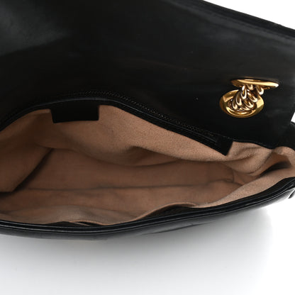 Gucci Calfskin Matelasse Medium GG Marmont Shoulder Bag Black 5 of 9