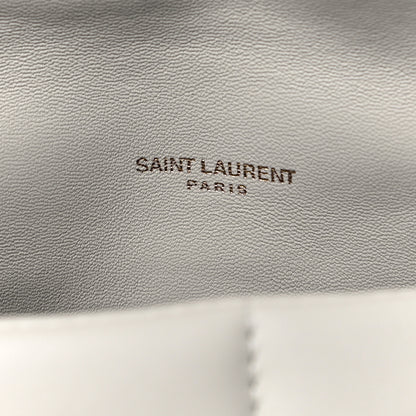 Saint Laurent Lambskin Quilted Toy Loulou Puffer Monogram Chain Satchel Crema Soft 11 of 14