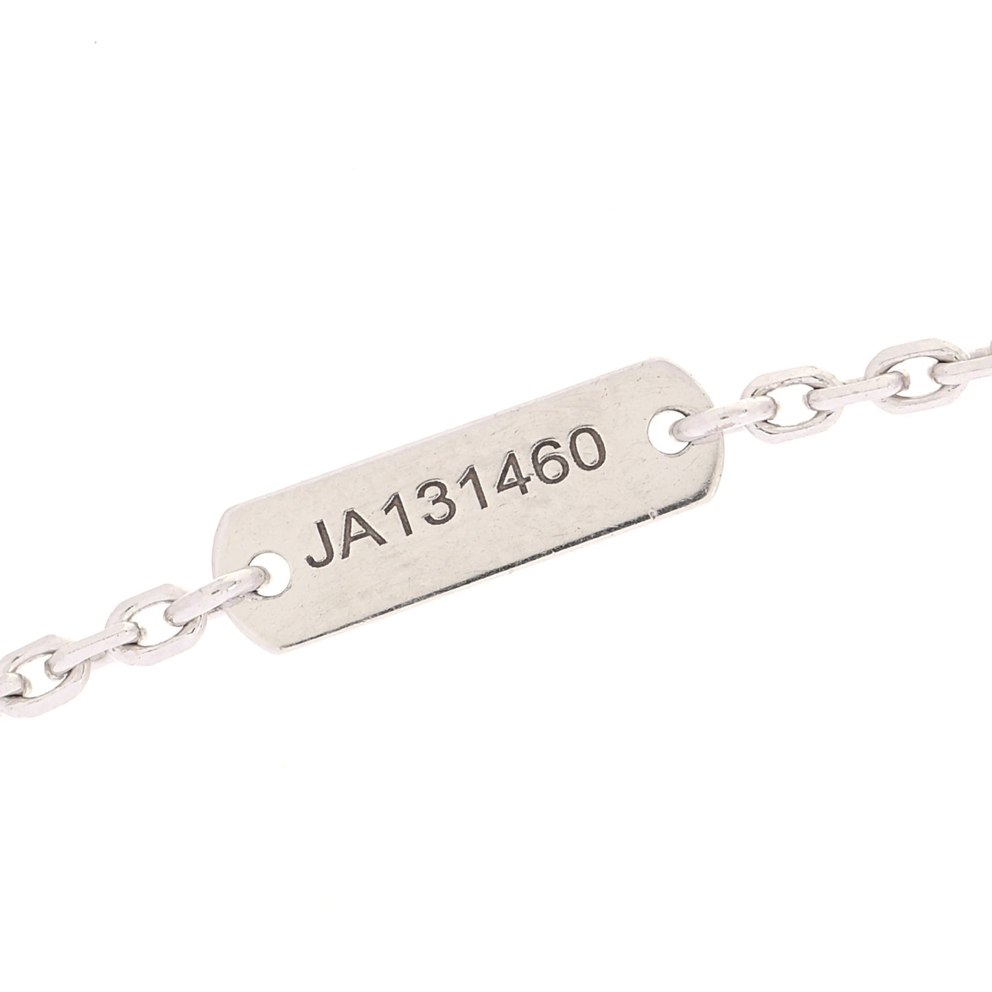 18K White Gold Diamond Vintage Alhambra Pendant Necklace