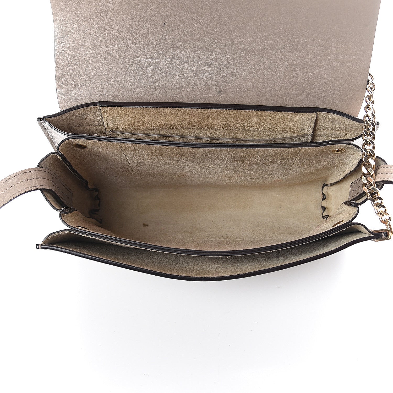 Chloe Suede Calfskin Small Faye Shoulder Bag Motty Grey 4 of 7