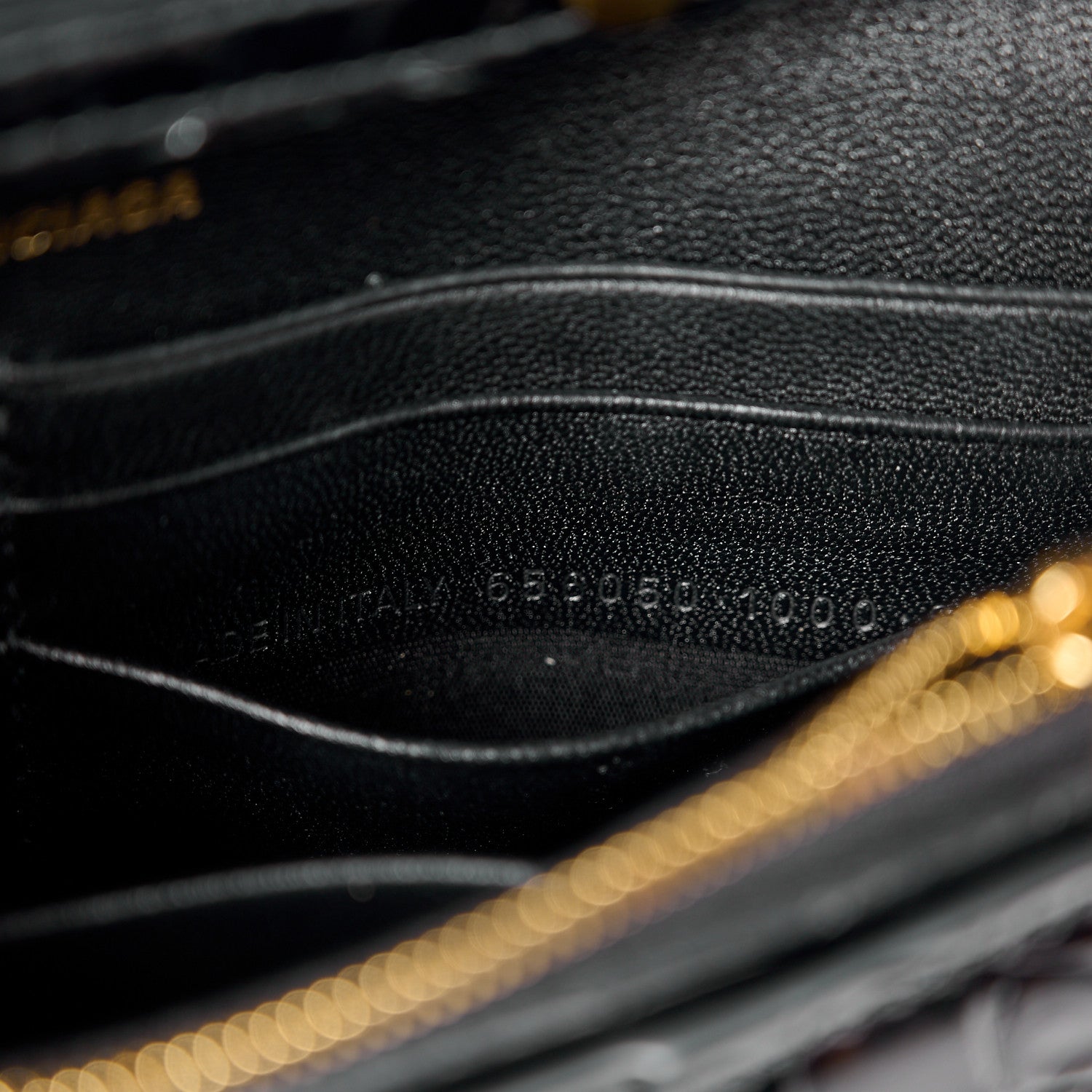 Balenciaga Shiny Calfskin Crocodile Embossed Hourglass Chain Bag Black 7 of 11