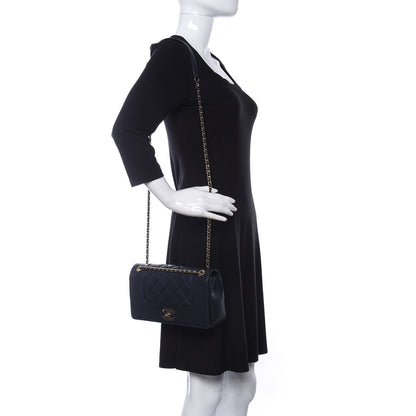 Chanel Sheepskin Quilted Medium Vintage Mademoiselle Flap Dark Navy 2 of 14