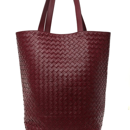 Bottega Veneta Calfskin Intrecciato Large North South Tote Bag Burgundy 8 of 11