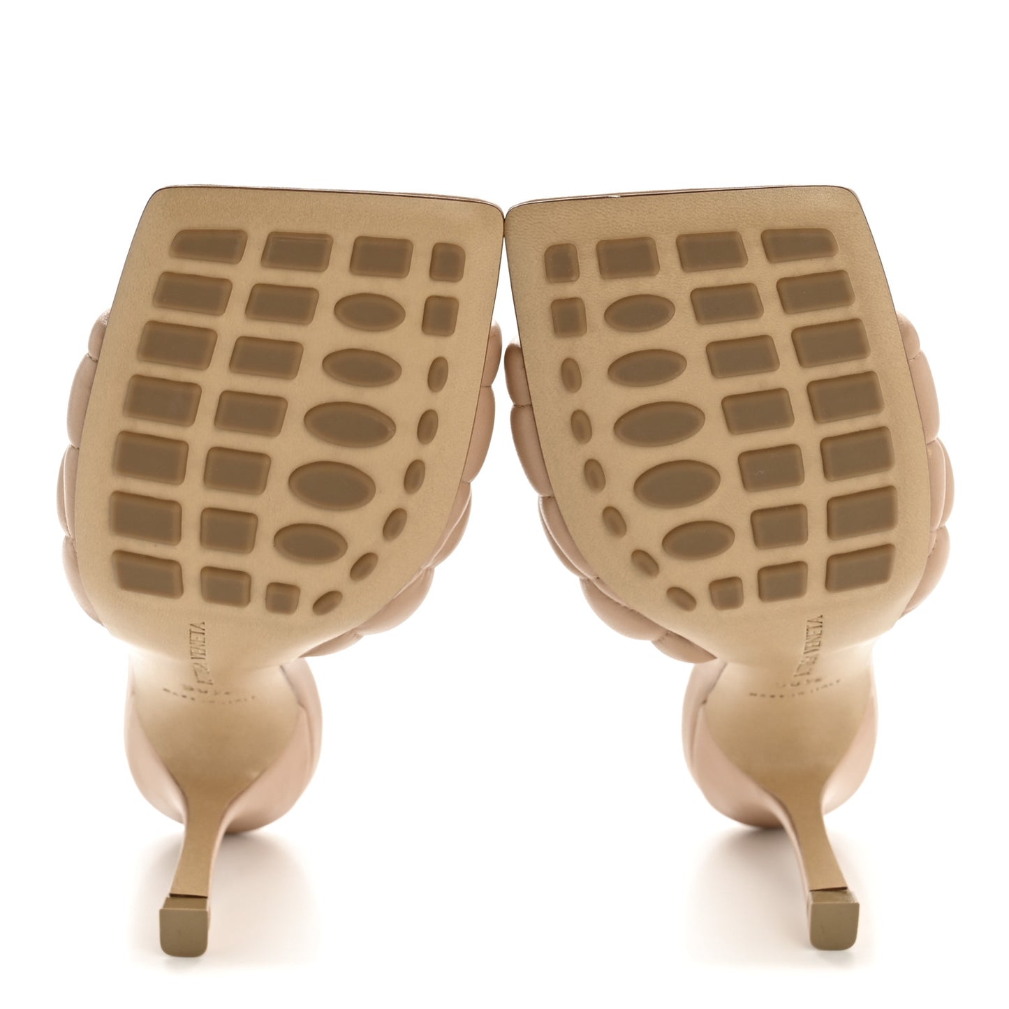 Nappa Matelasse Padded Mule Sandals 36.5 Cipria