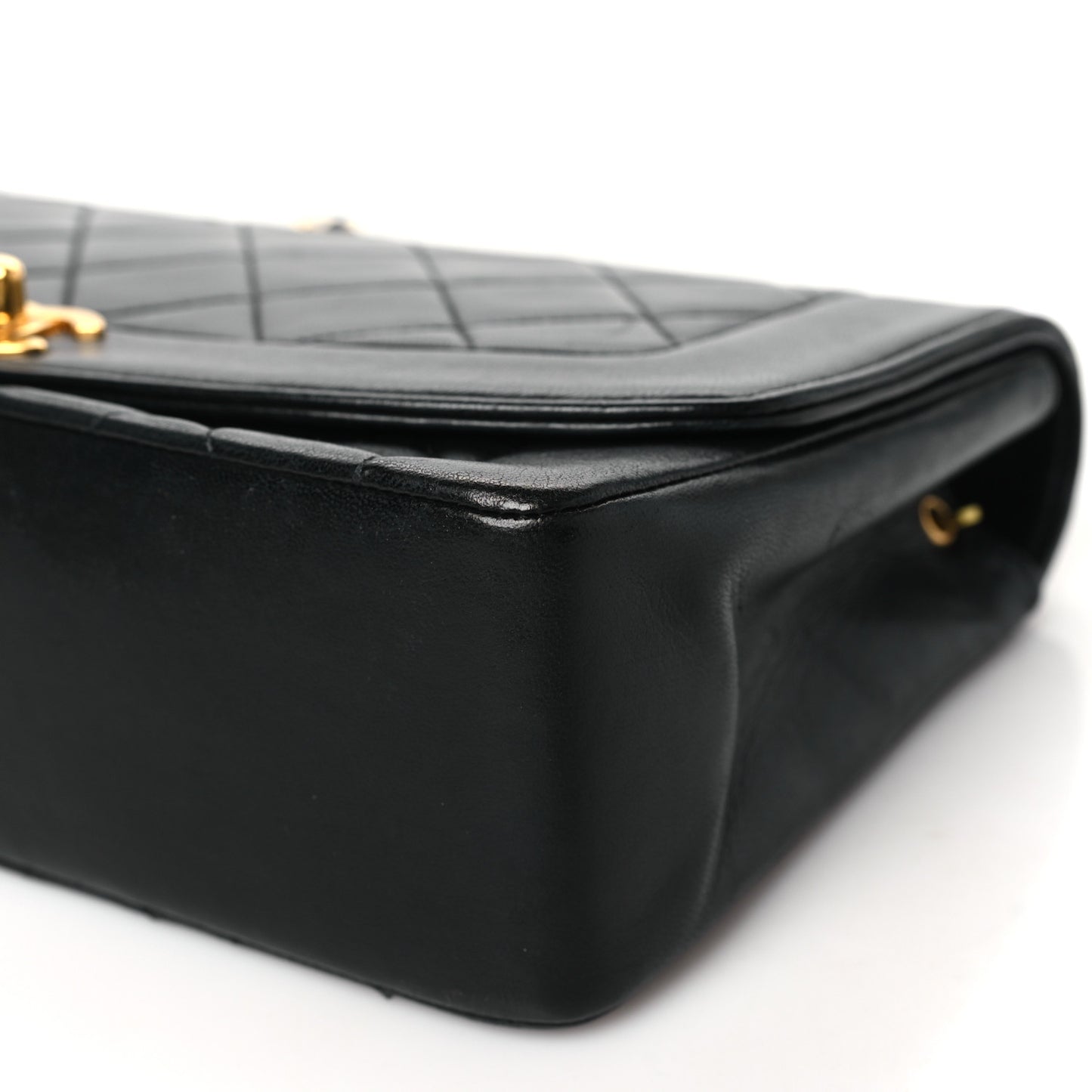 Lambskin Quilted Medium Single Flap Black