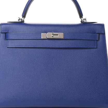 Hermes Epsom Kelly Sellier 32 Bleu Electrique 8 of 12
