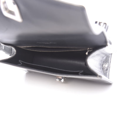 Christian Dior Metallic Patent Micro-Cannage Small Diorama Flap Bag Silver 5 of 12