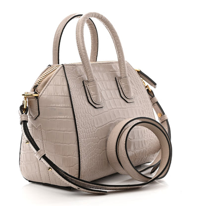 Givenchy Calfskin Crocodile Embossed Mini Antigona Dune 3 of 11