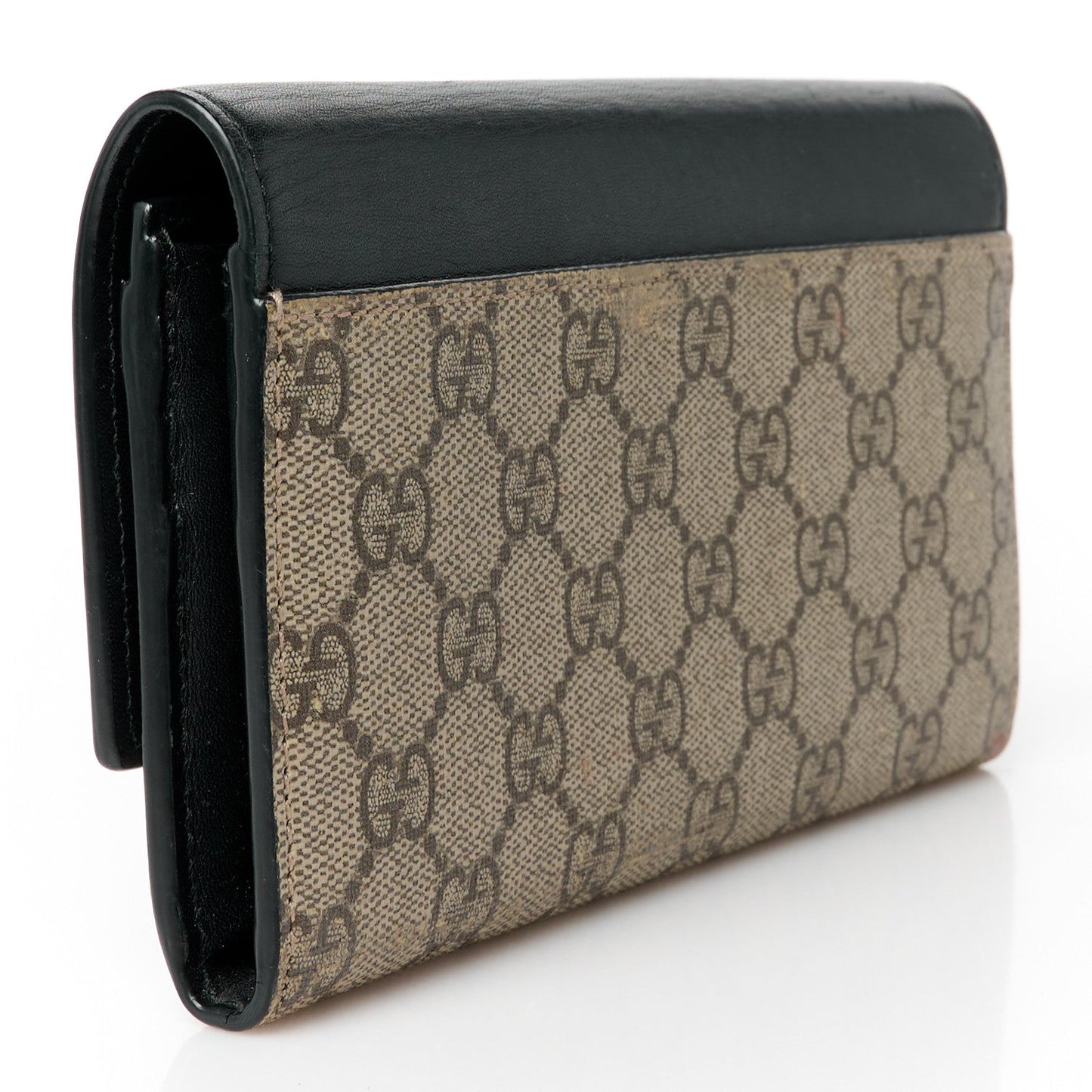 Calfskin GG Supreme Monogram Continental Wallet Black