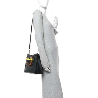 Gucci Calfskin Small Diana Tote Bag Black Yellow Fluo 2 of 10