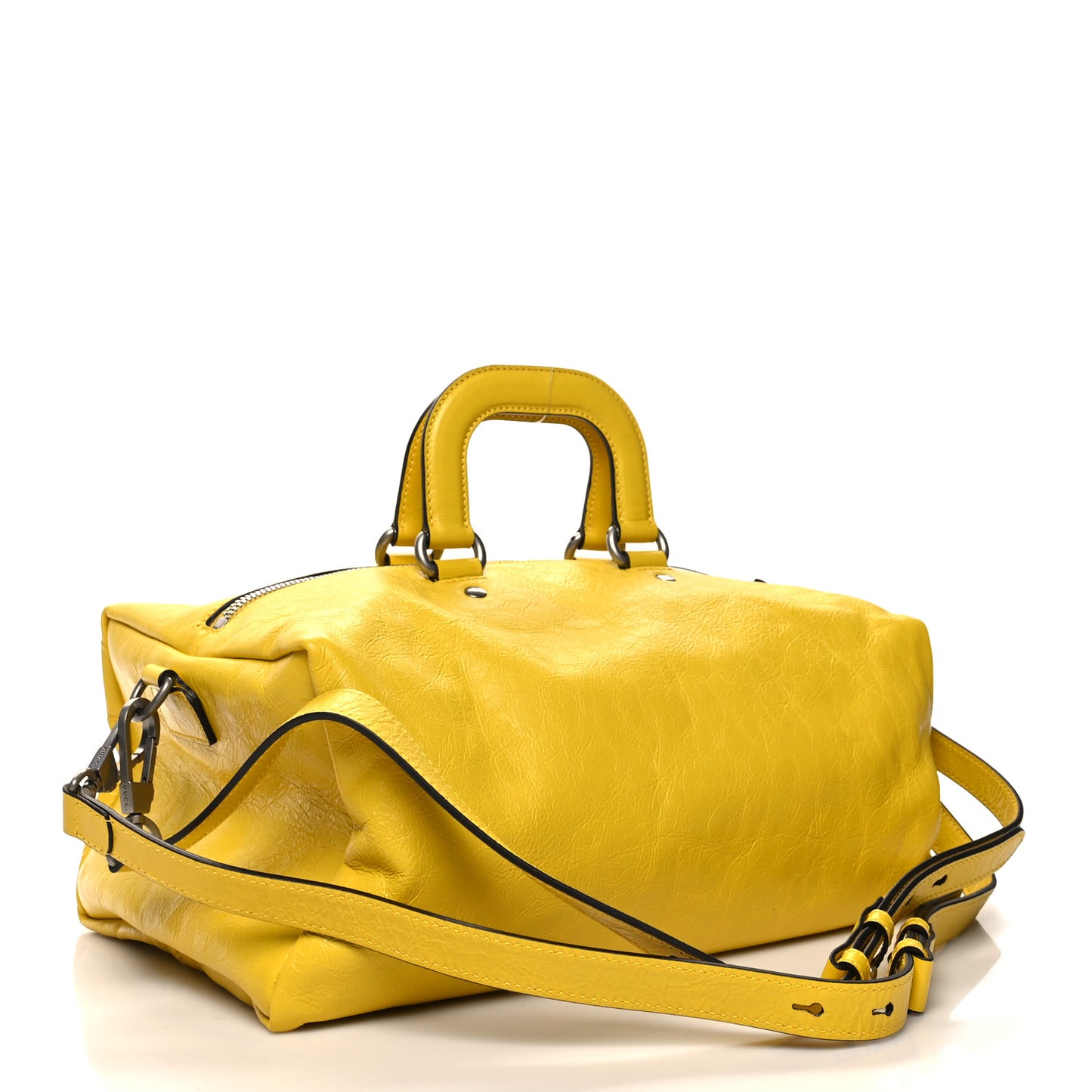Fluffy Calfskin Morpheus Convertible Backpack Smile Yellow