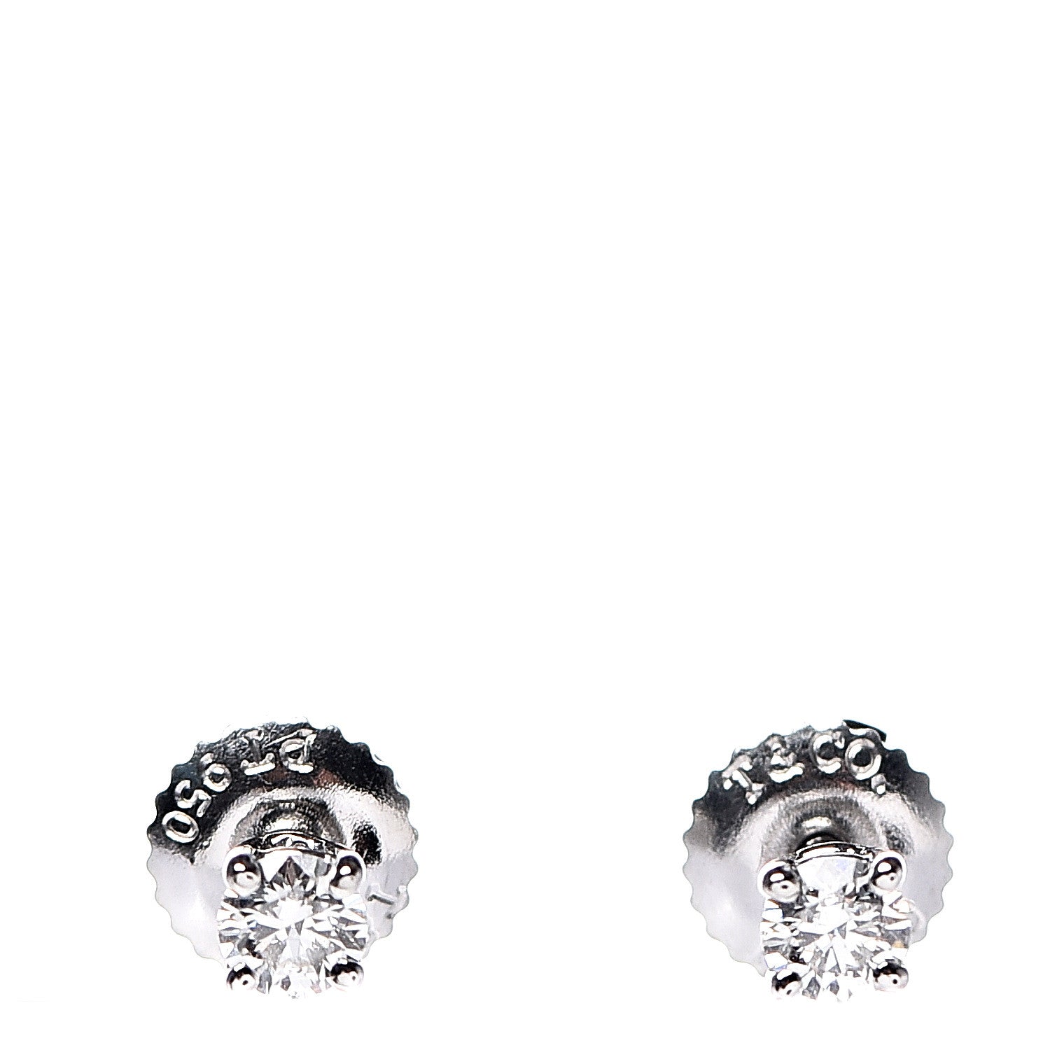 Tiffany Platinum Diamond .22ctw Solitaire Earrings 1 of 5