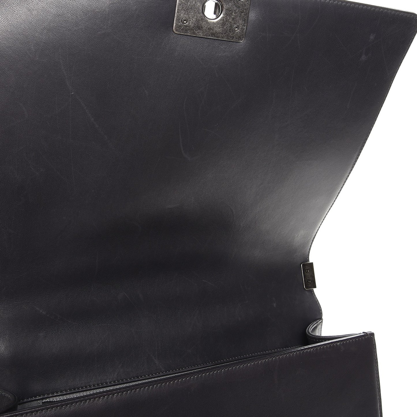 Lambskin Quilted Large Boy Flap Grey