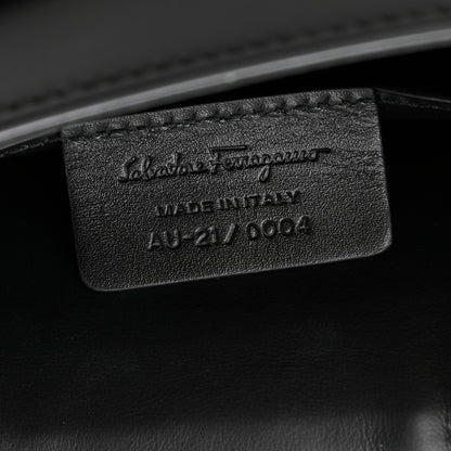 Salvatore Ferragamo Calfskin Large Vela Flap Bag Black 6 of 9