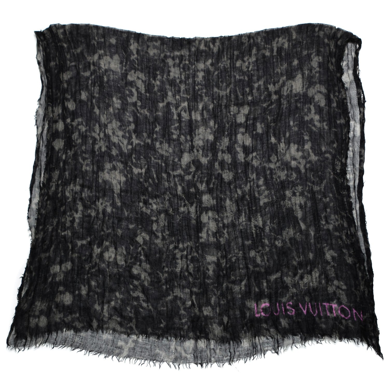 Louis Vuitton Cashmere Silk Leopard Stole Black 3 of 7