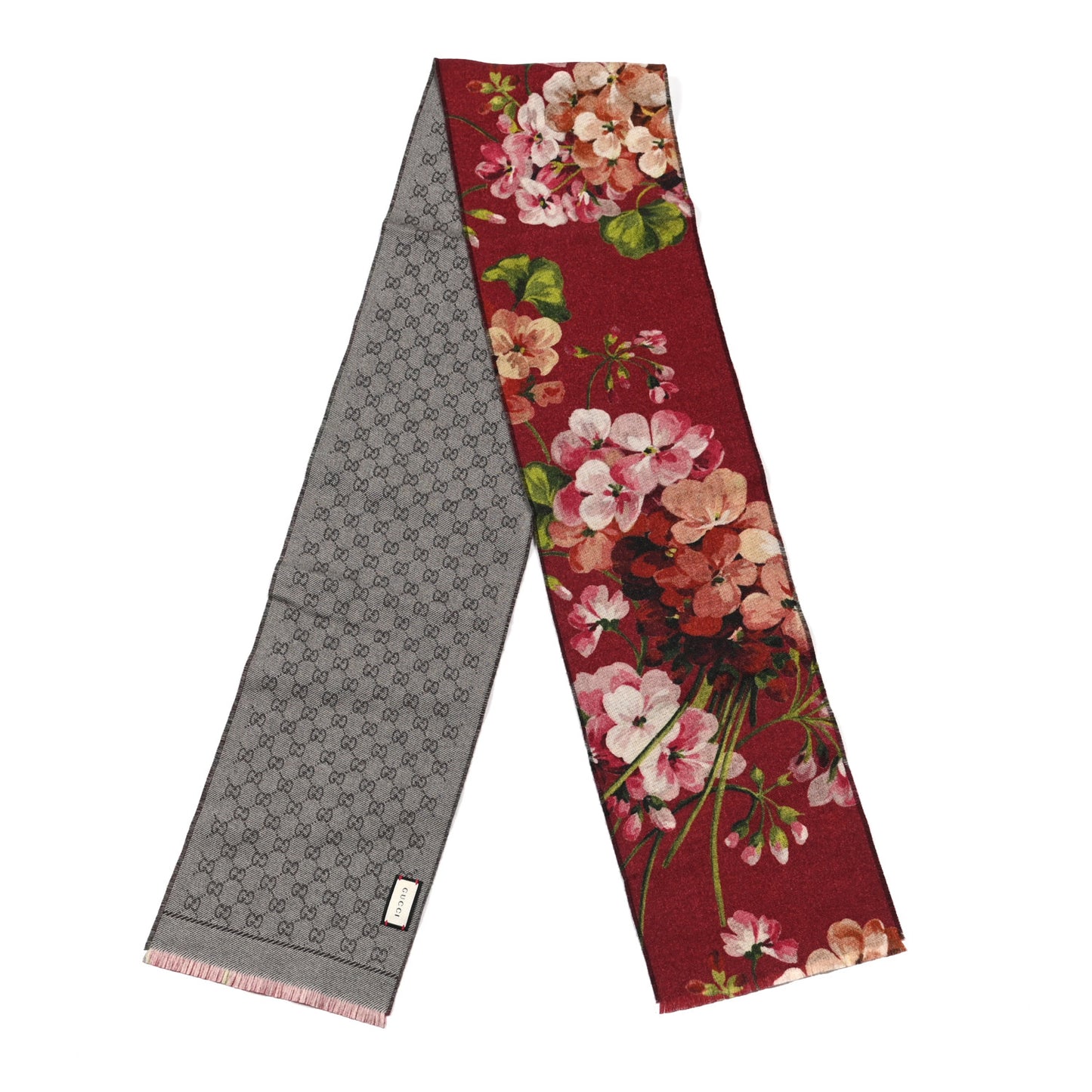 Wool GG Monogram Miniorophin Scarf Lacquer Pink