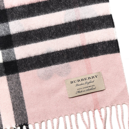 Burberry Cashmere Giant Heart Fringe Scarf Pink 3 of 3