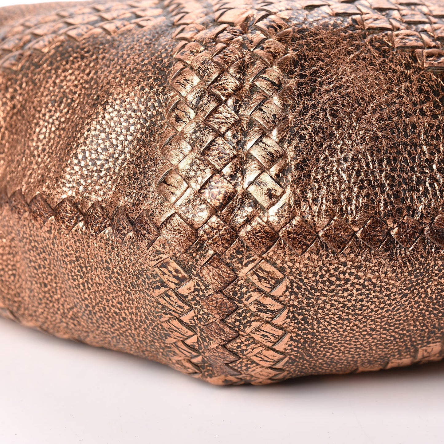 Metallic Cervo Deerskin Large Hobo Rame Ossidato