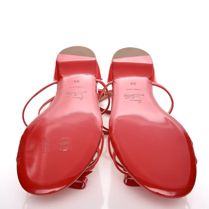 Christian Louboutin Patent Blakissima Flat Sandals 39 Fraise 5 of 8