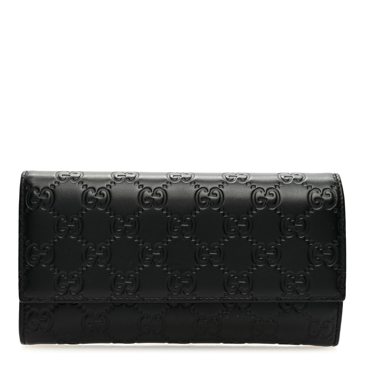 Gucci Guccissima Avel Continental Flap Wallet Black 1 of 6