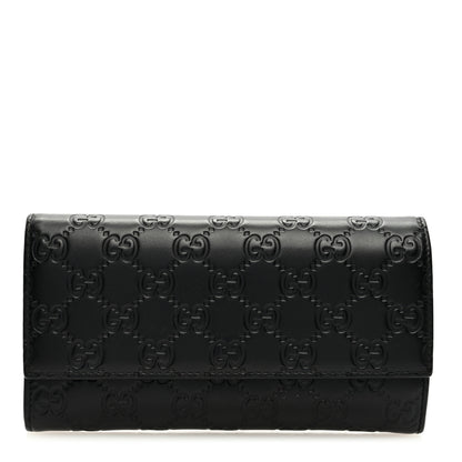 Gucci Guccissima Avel Continental Flap Wallet Black 1 of 6