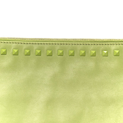 Valentino Garavani Vitello Large Rockstud Zip Wristlet Pouch Pop Apple 9 of 11