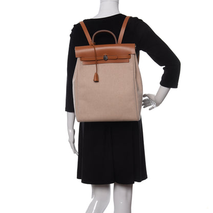 Hermes Vache Hunter Criss Viking Herbag a Dos Retourne Backpack Ecru Beige Naturel 2 of 11