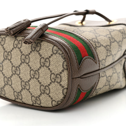 Gucci GG Supreme Monogram Web Mini Ophidia Bucket Bag Brown 10 of 11