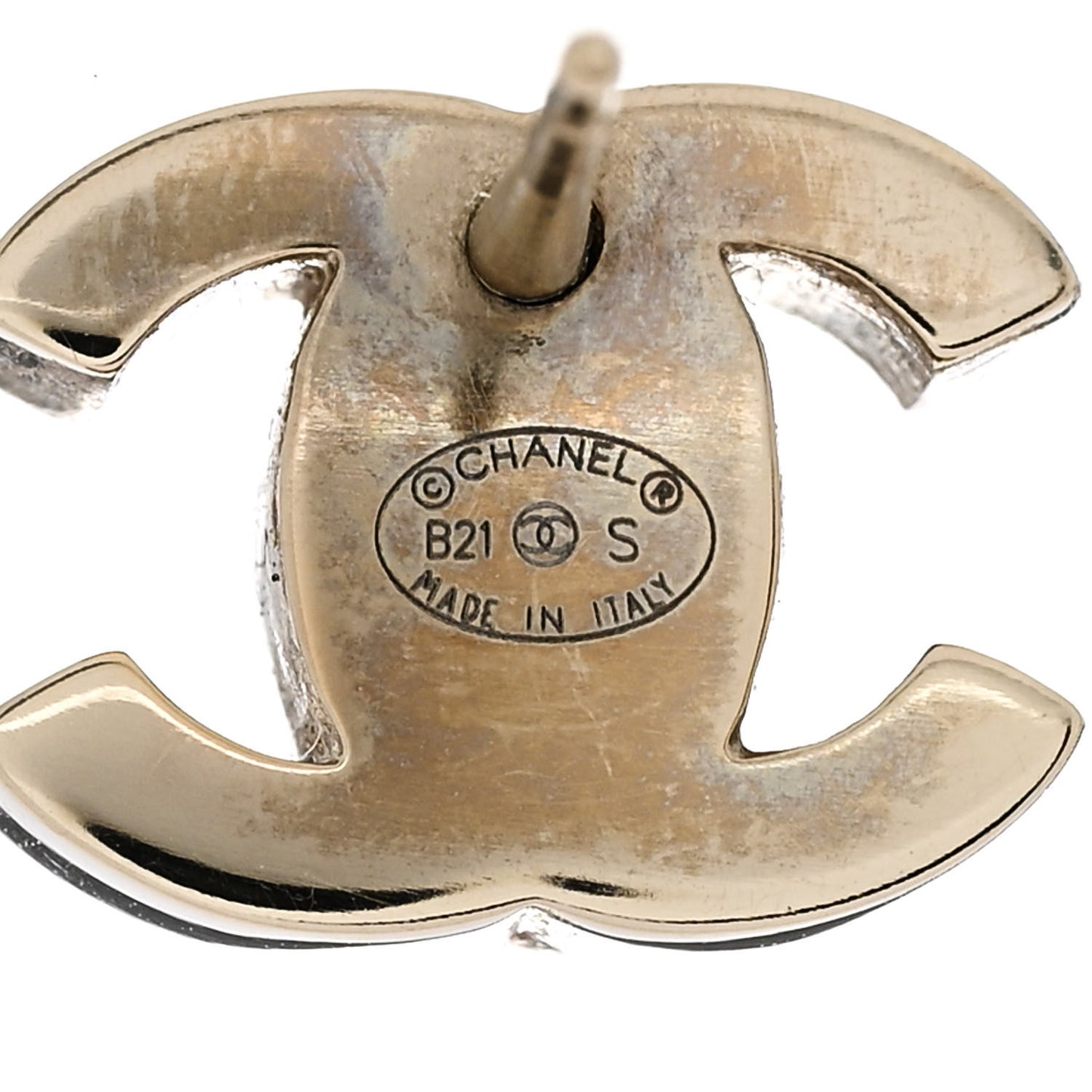 Metal CC Turnlock Earrings Gold