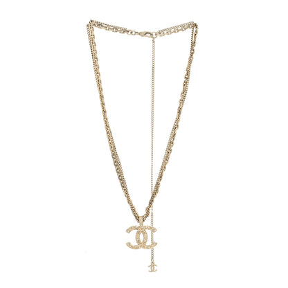 Chanel Crystal CC Multi Strand Chain Necklace Gold 3 of 5
