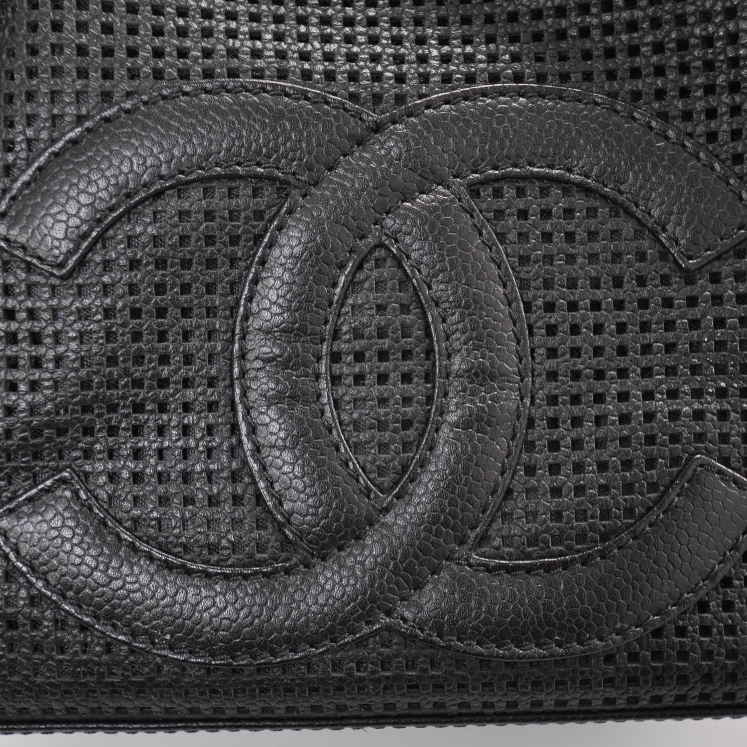 Chanel Leather Perforated Bowler Black 10 of 10