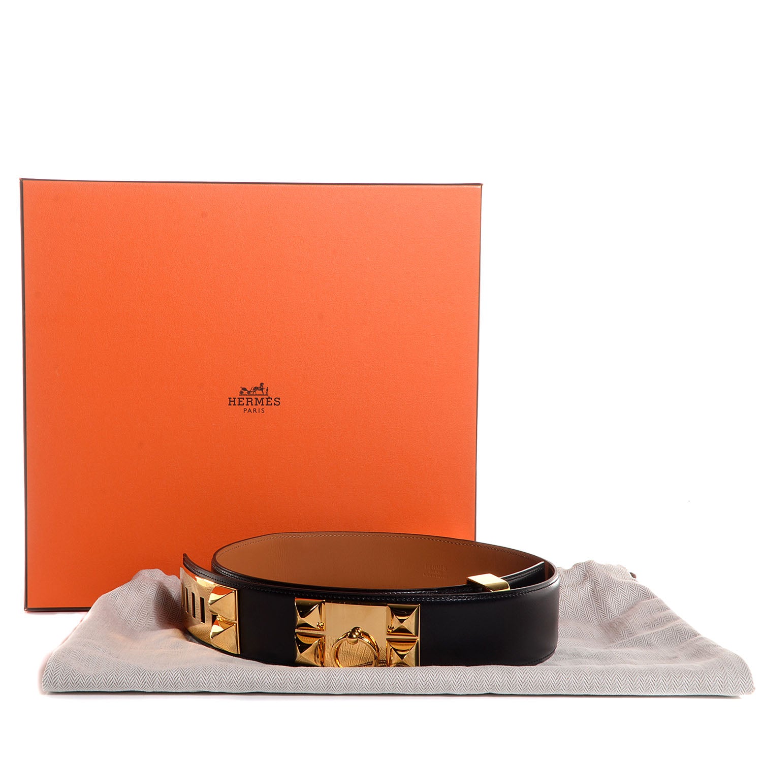 Hermes Box Collier De Chien CDC Belt 85 Black 8 of 8