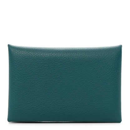 Hermes Evercolor Calvi Card Case Vert Bosphore 1 of 7