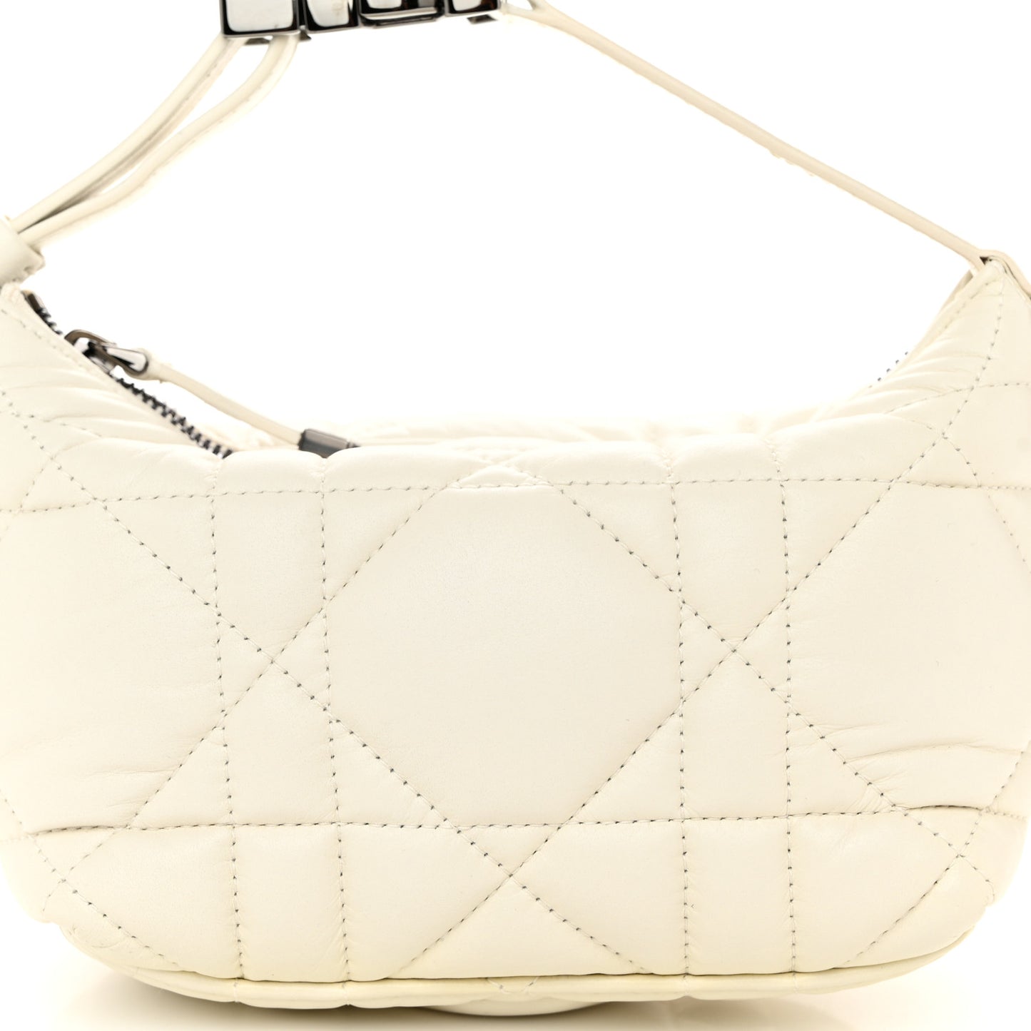 Calfskin Macrocannage Small Diortravel Nomad Pouch Latte