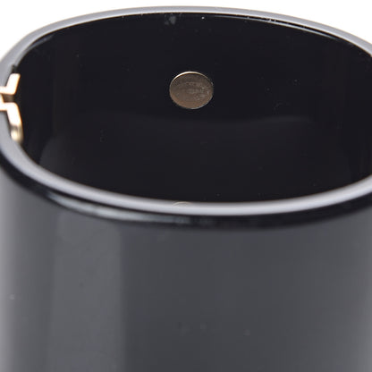 Chanel Resin CC Cuff Black Gold 4 of 5