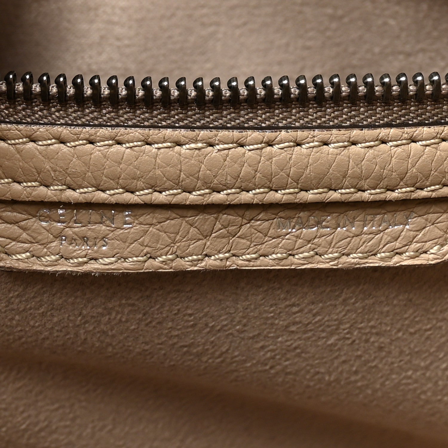 Celine Drummed Calfskin Micro Luggage Dune 7 of 10