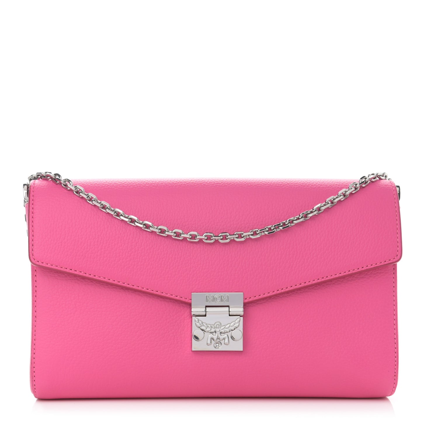 Calfskin Large Patricia Wallet On Chain Pink