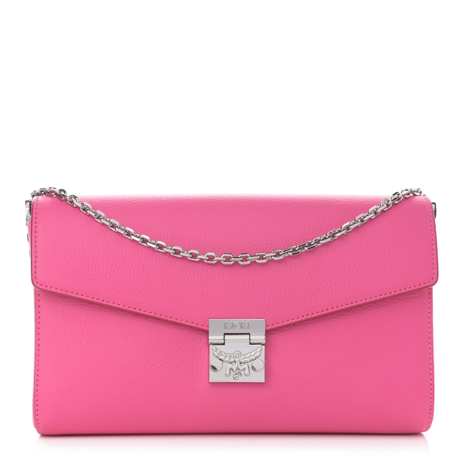 MCM Calfskin Large Patricia Wallet On Chain Pink 1 of 10