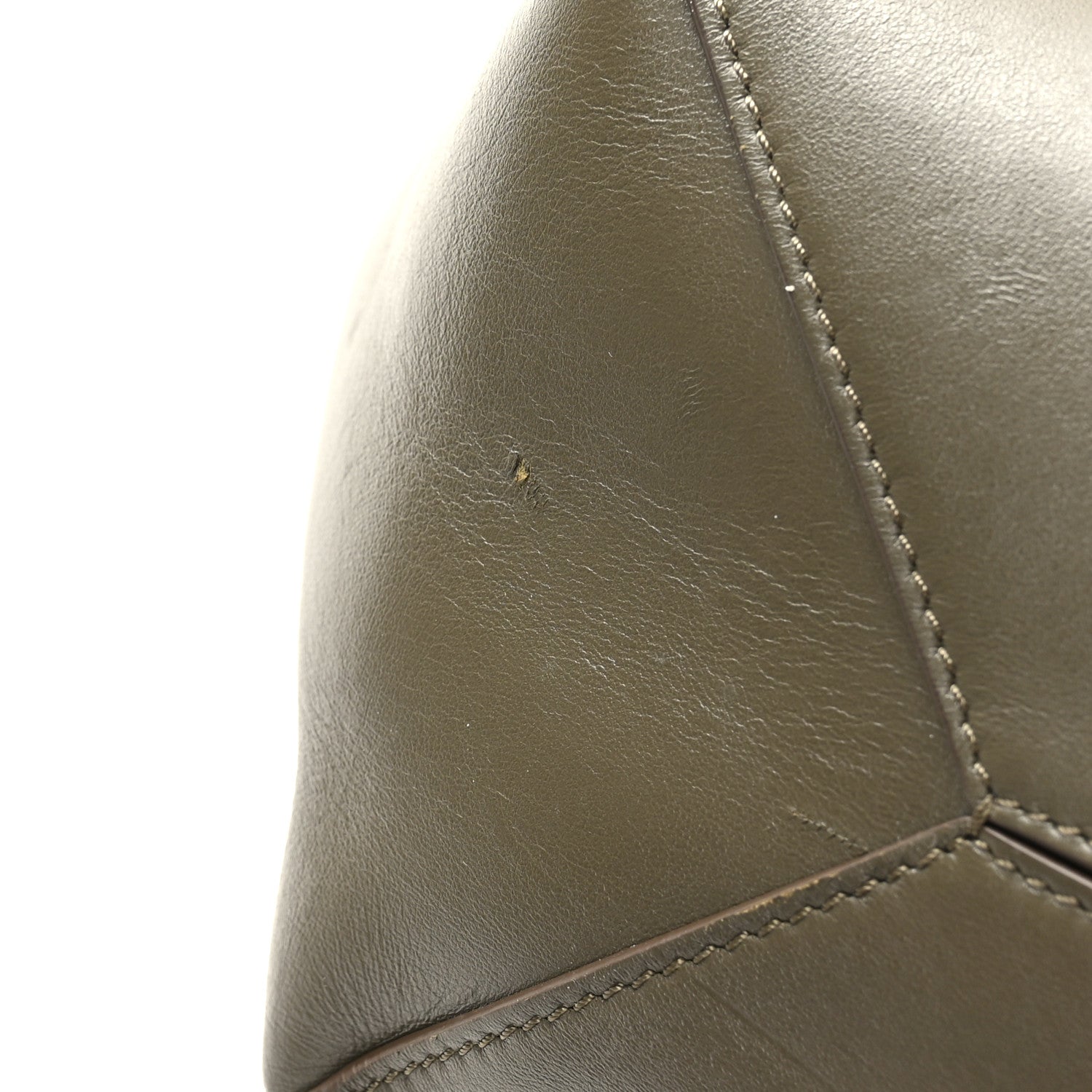 Loewe Shiny Calfskin Medium Puzzle Fold Tote Dark Khaki Green 12 of 12
