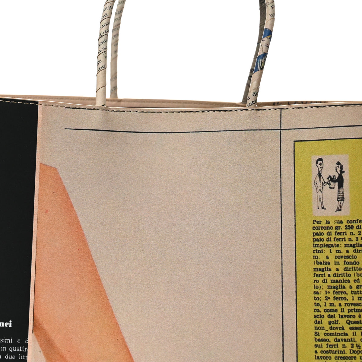 Printed Calfskin Medium Newspaper Tote Bag