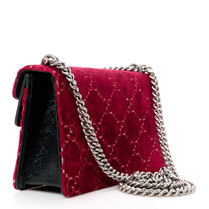 Gucci Velvet Skipper Crystal GG Monogram Small Dionysus Shoulder Bag Red Cipria Black Black Diamond 3 of 11
