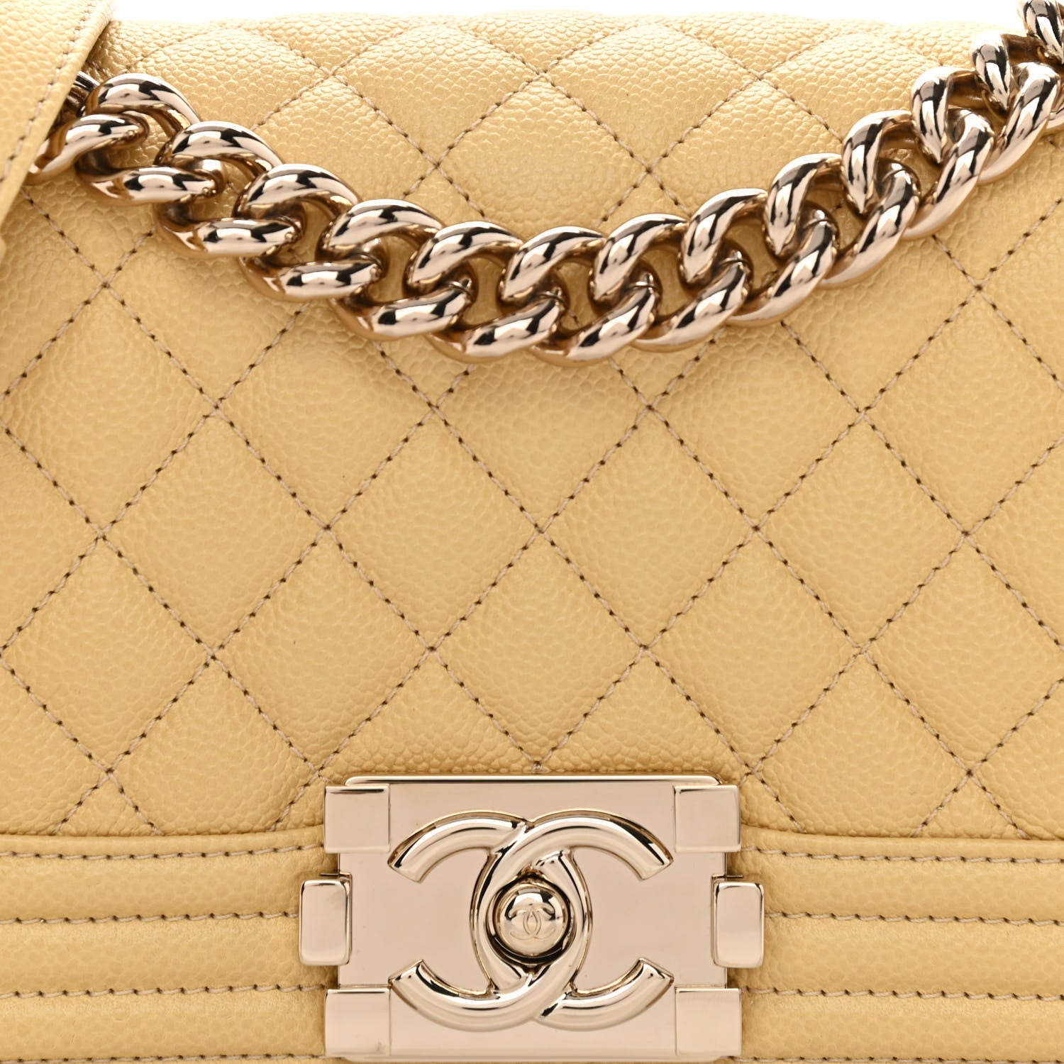 Chanel Caviar Quilted Small Boy Flap Yellow 8 of 11